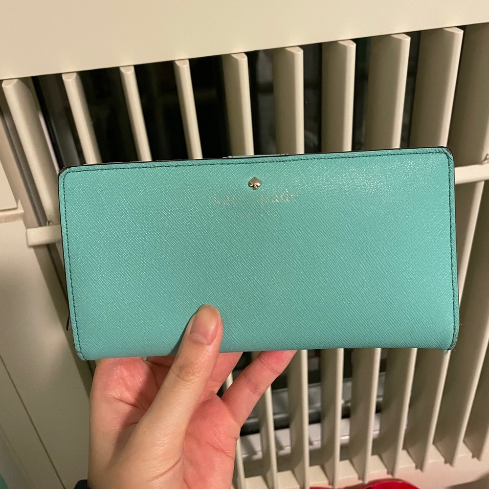 KATE SPADE tiffany aqua blue bifold wallet
